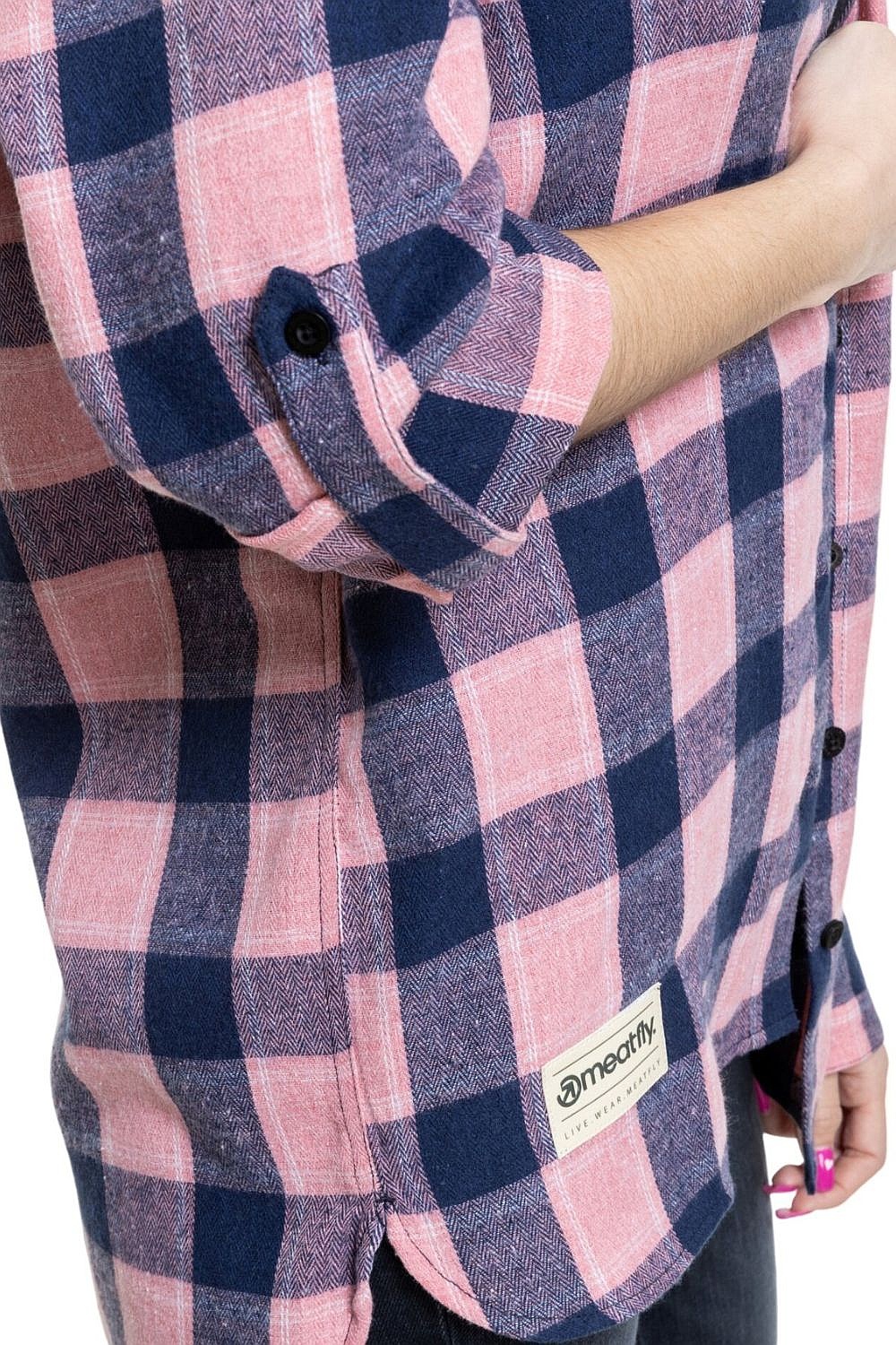 koszula Meatfly Courtney LS - Blue/Rose - women´s