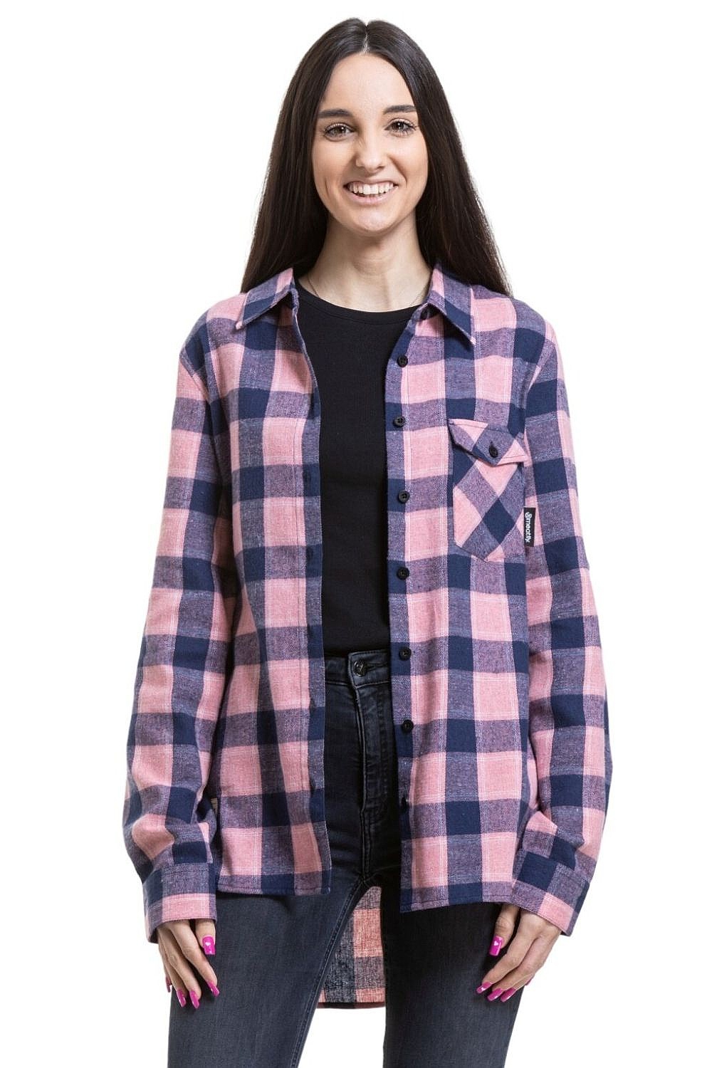 koszula Meatfly Courtney LS - Blue/Rose - women´s