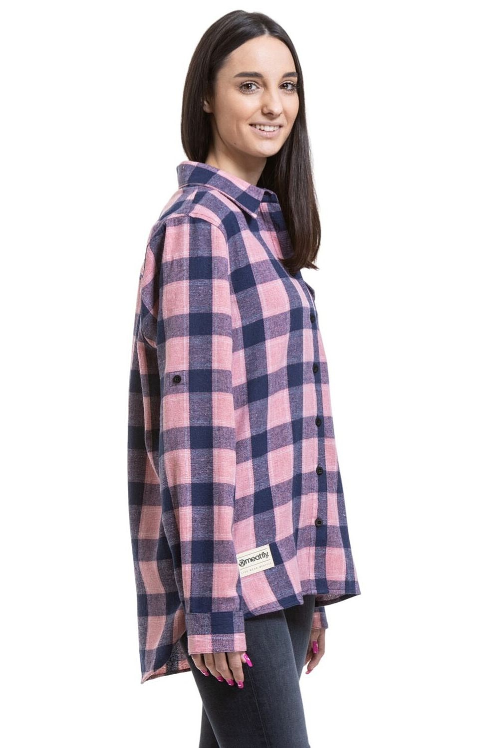 koszula Meatfly Courtney LS - Blue/Rose - women´s