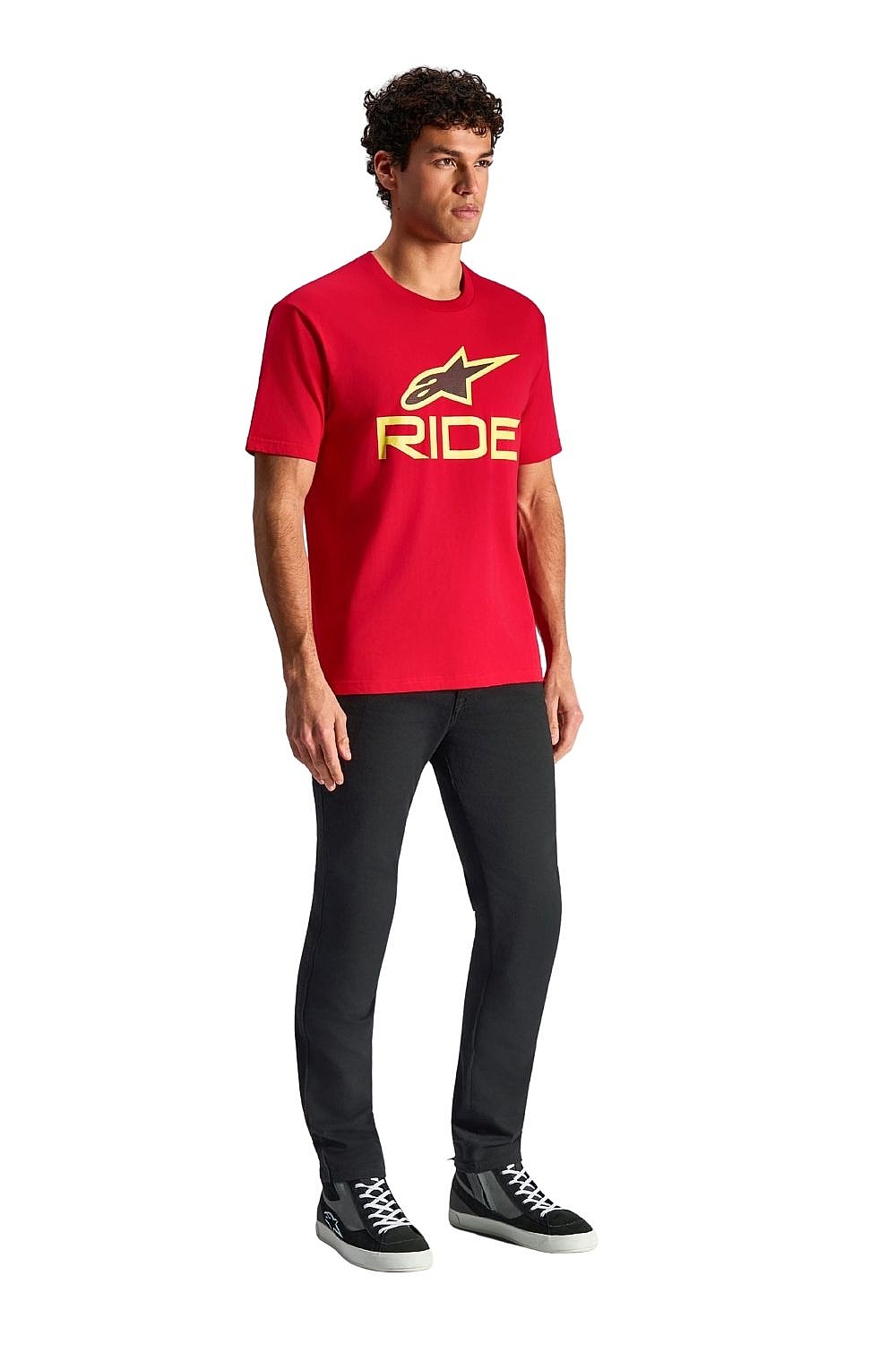 T-Shirt Alpinestars Ride 4.0 CSF - Red/Hi Vis Yellow/Black - men´s