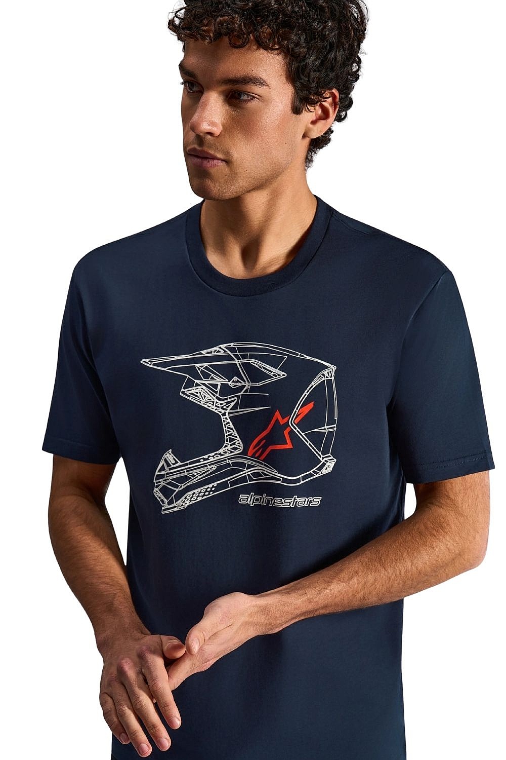 T-Shirt Alpinestars MX Helmet CSF - Navy - men´s