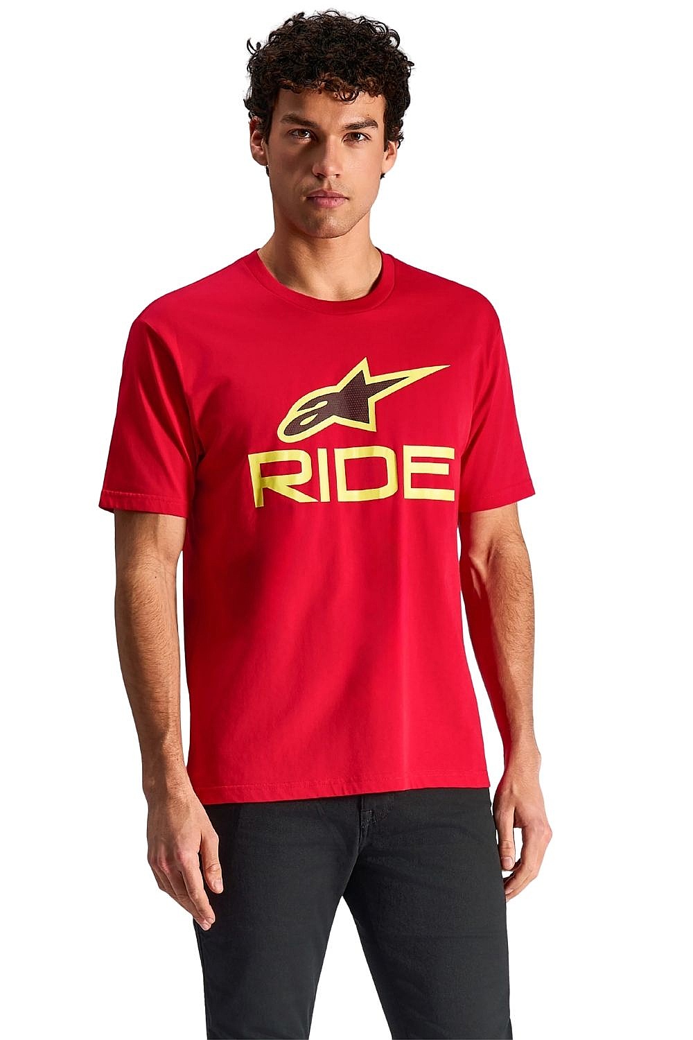 T-Shirt Alpinestars Ride 4.0 CSF - Red/Hi Vis Yellow/Black - men´s