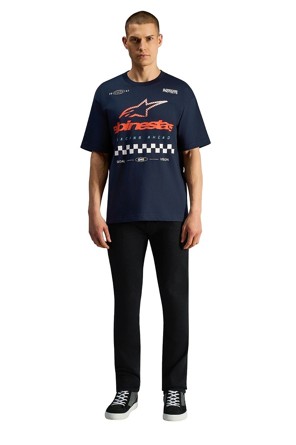 tričko Alpinestars Aplomb Oversized CSF - Navy - men´s