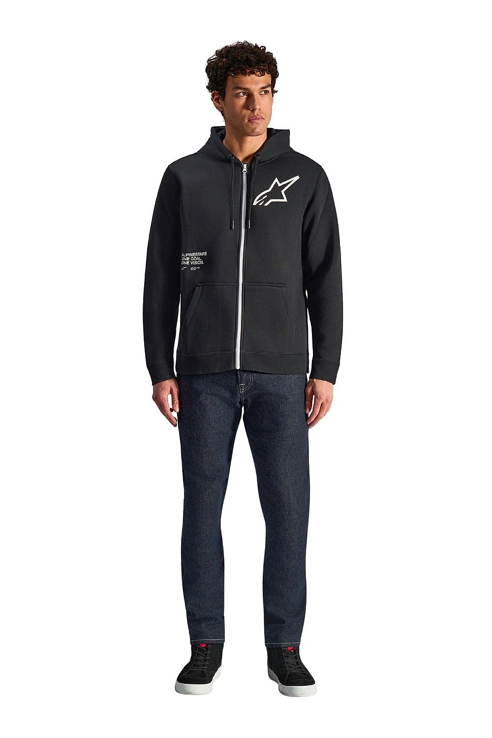 Sweatshirt Alpinestars Transverse Hoodie Zip - Black - men´s