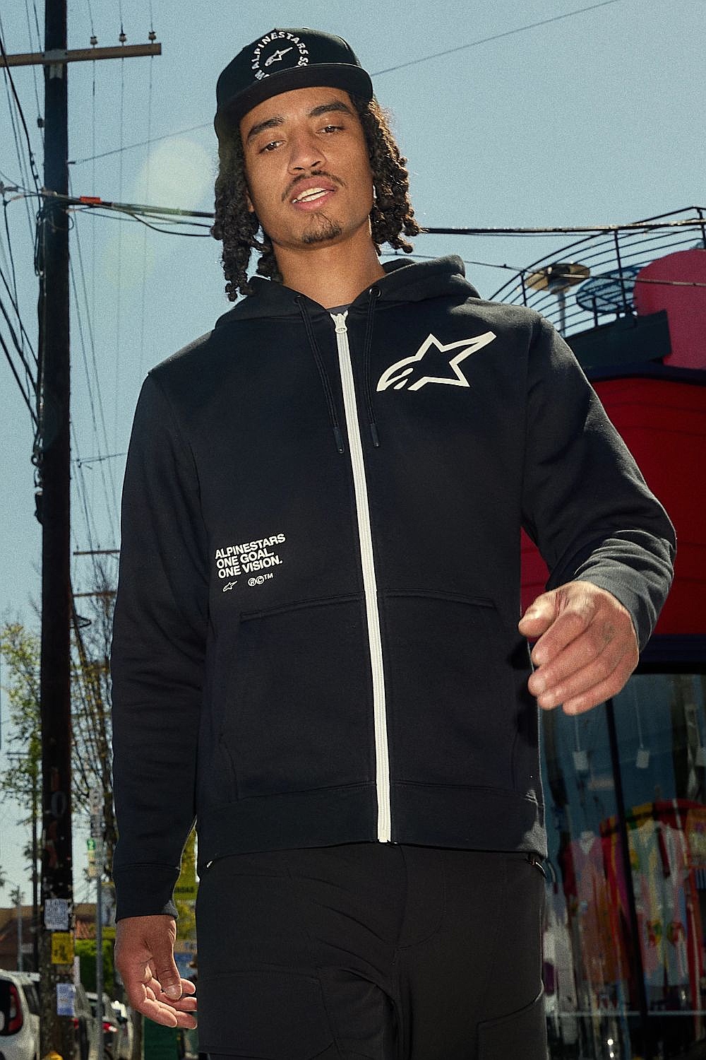 Sweatshirt Alpinestars Transverse Hoodie Zip - Black - men´s