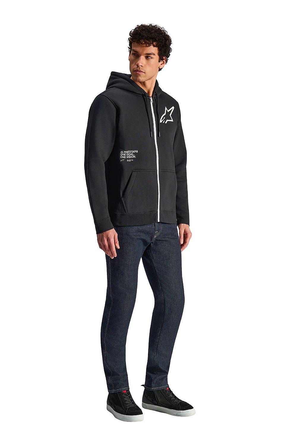 Sweatshirt Alpinestars Transverse Hoodie Zip - Black - men´s