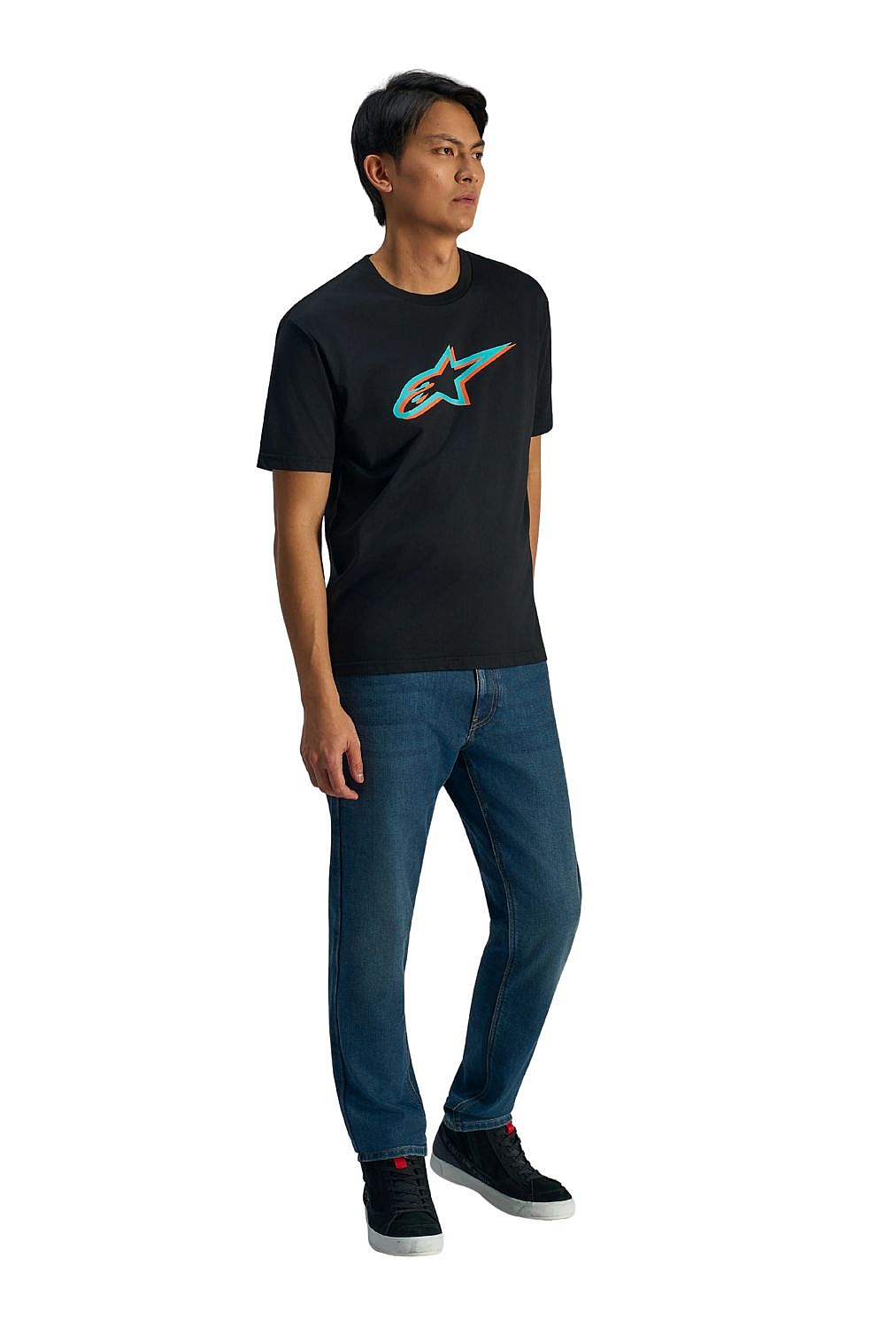 T-Shirt Alpinestars Ageless Shadow CSF - Black/Turquoise - men´s