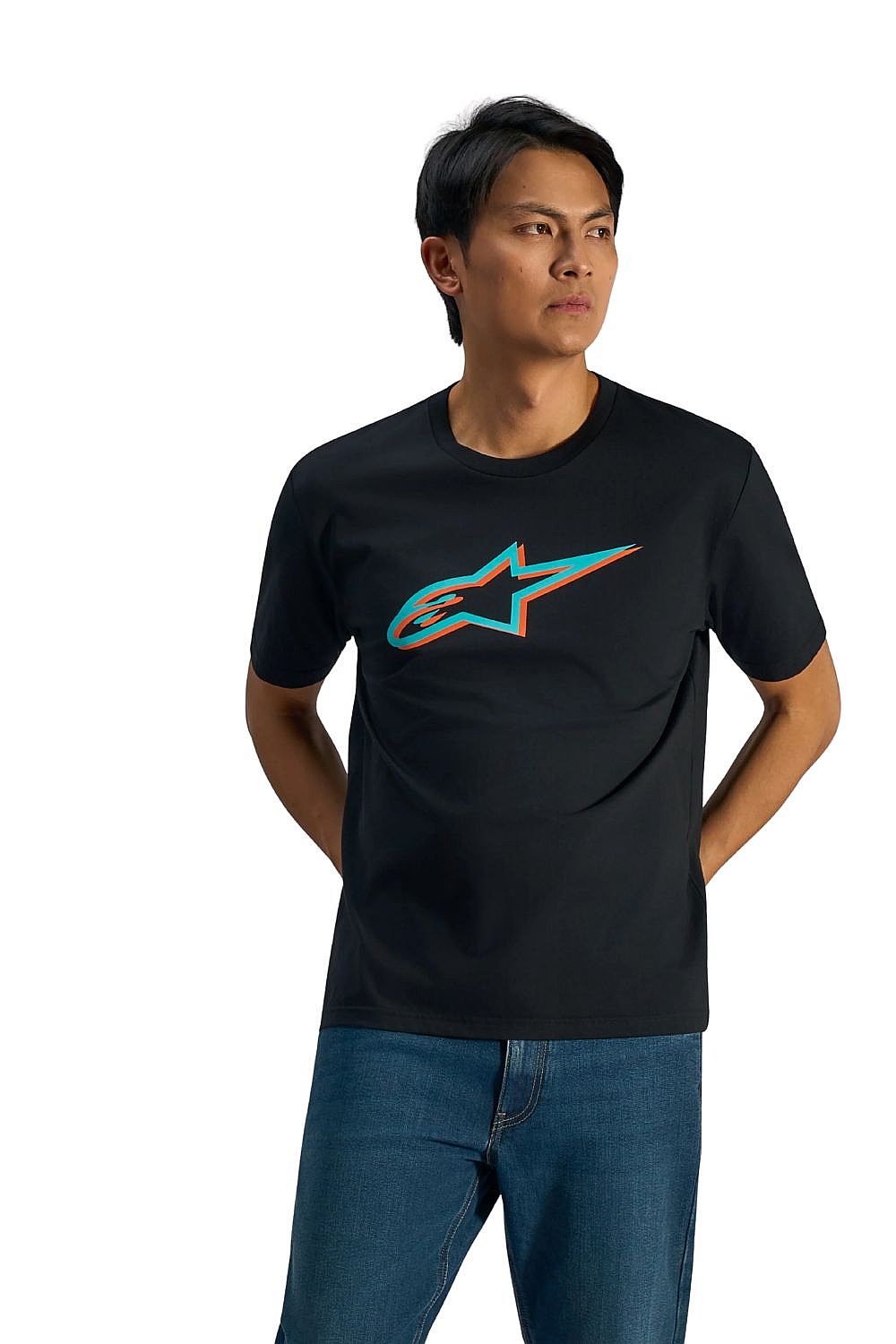 T-Shirt Alpinestars Ageless Shadow CSF - Black/Turquoise - men´s