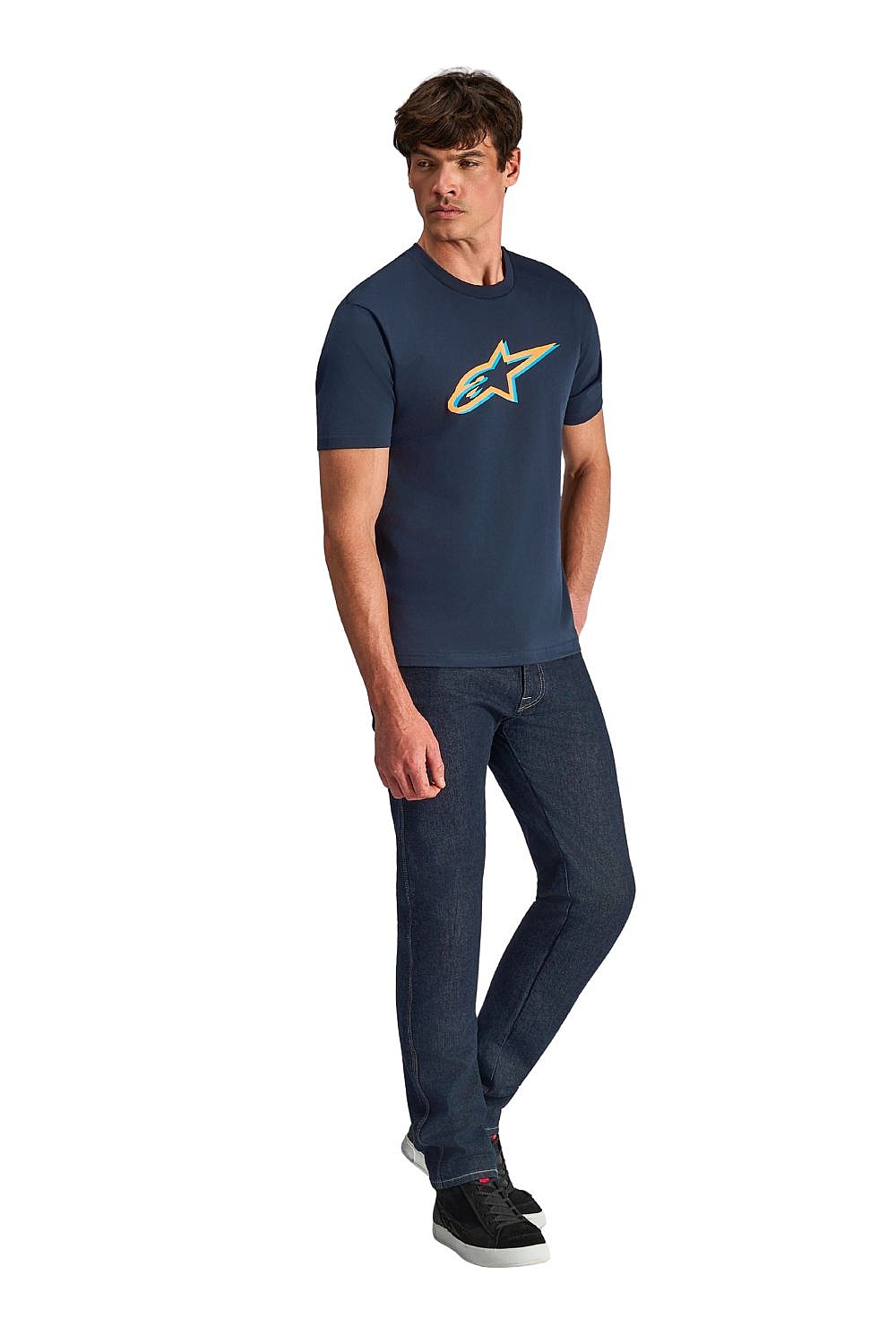 T-Shirt Alpinestars Ageless Shadow CSF - Navy Orange - men´s