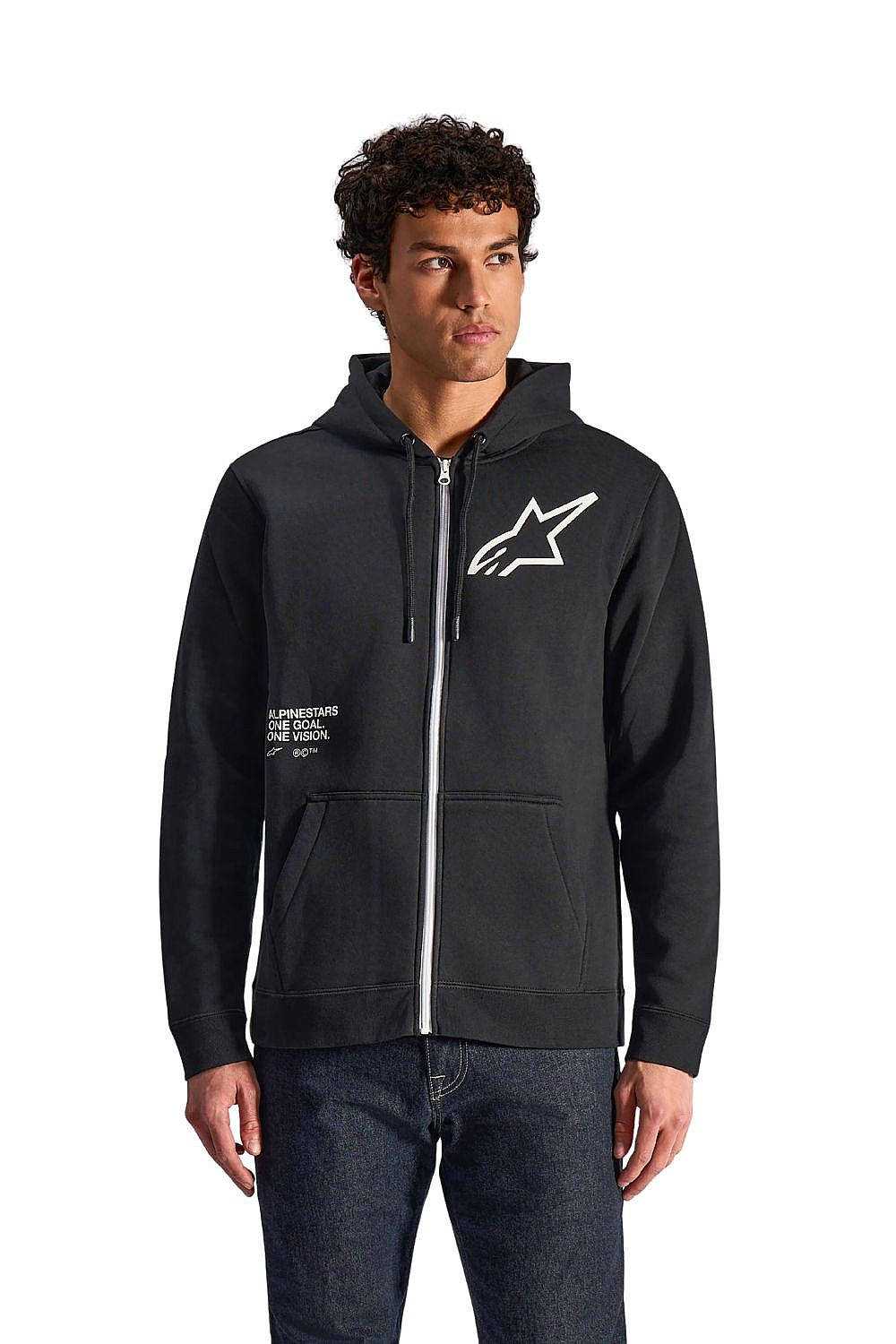 Sweatshirt Alpinestars Transverse Hoodie Zip - Black - men´s