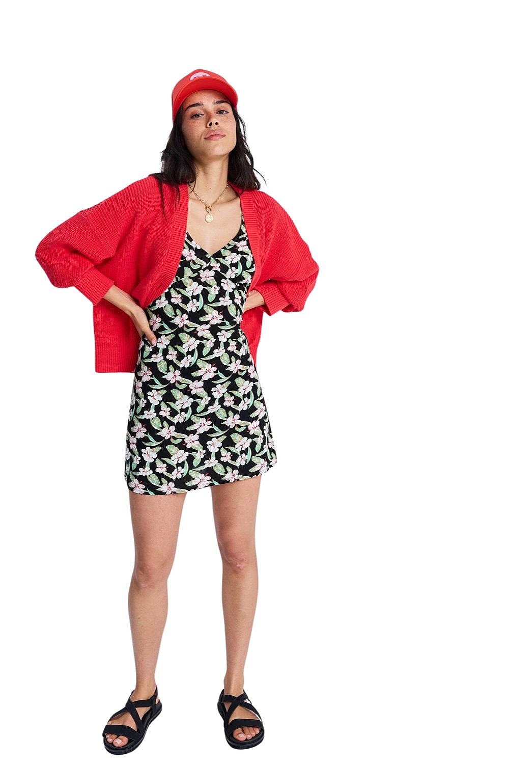 sukienka Roxy Free Spirits Mini - KVJ2/Anthracite Spring Charming Sma - women´s