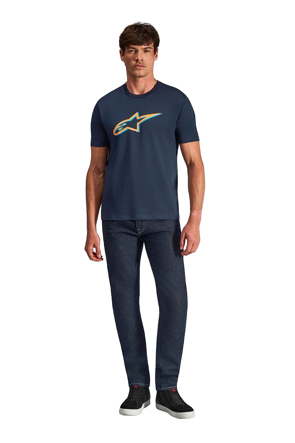 T-Shirt Alpinestars Ageless Shadow CSF - Navy Orange - men´s