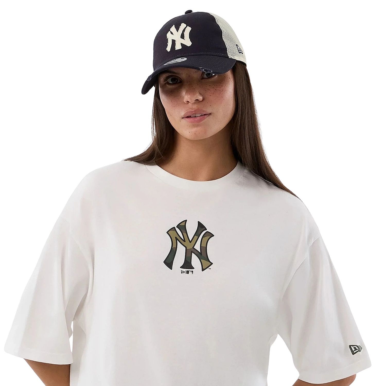 koszulka New Era Infill Oversized MLB New York Yankees - White