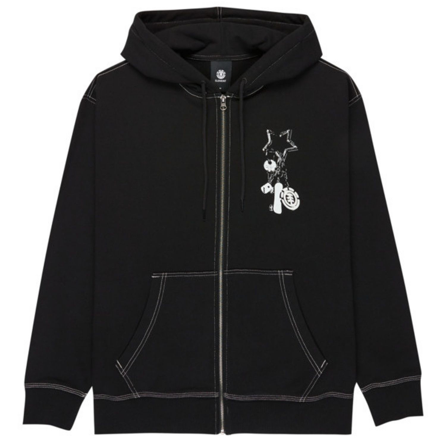 sweatshirt Element Keychain Zip - FBK/Flint Black - men´s