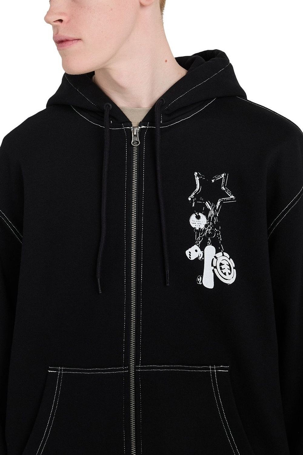 sweatshirt Element Keychain Zip - FBK/Flint Black - men´s