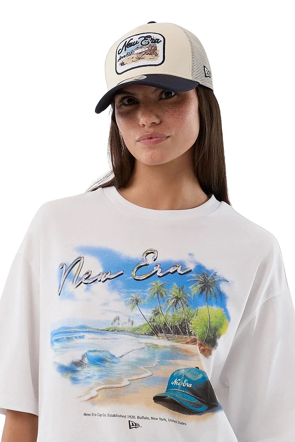 koszulka New Era Beach Graphic Oversized - White