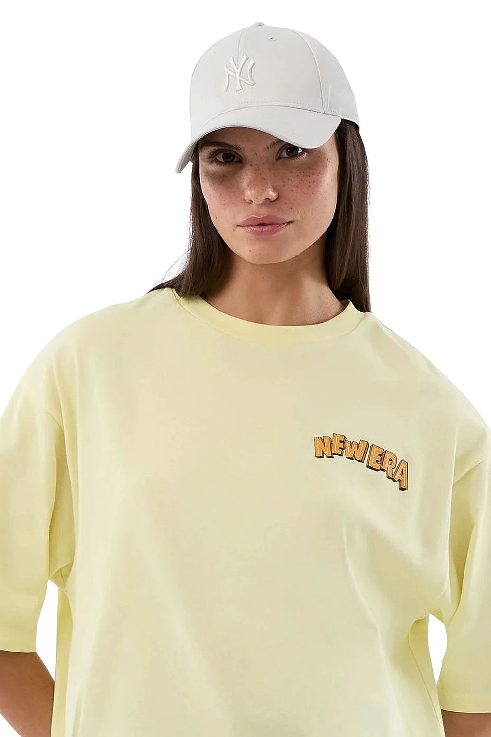 T-Shirt New Era Fun Graphic Oversized - Pastel Yellow