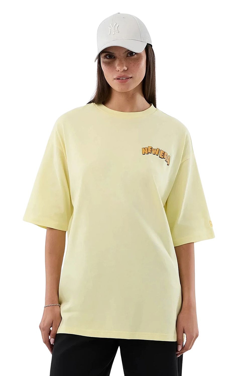 T-Shirt New Era Fun Graphic Oversized - Pastel Yellow
