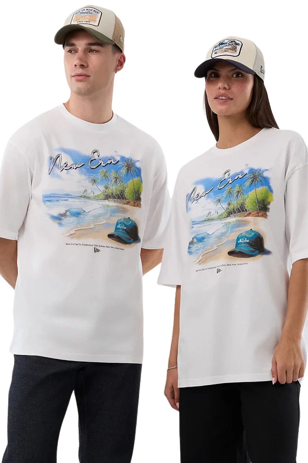 koszulka New Era Beach Graphic Oversized - White