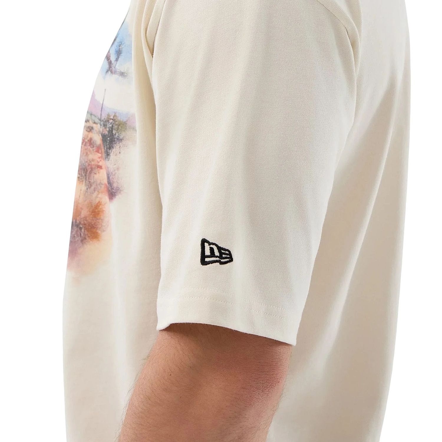 tričko New Era Beach Graphic Oversized - Light Cream
