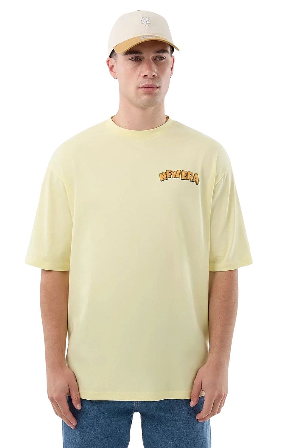 T-Shirt New Era Fun Graphic Oversized - Pastel Yellow