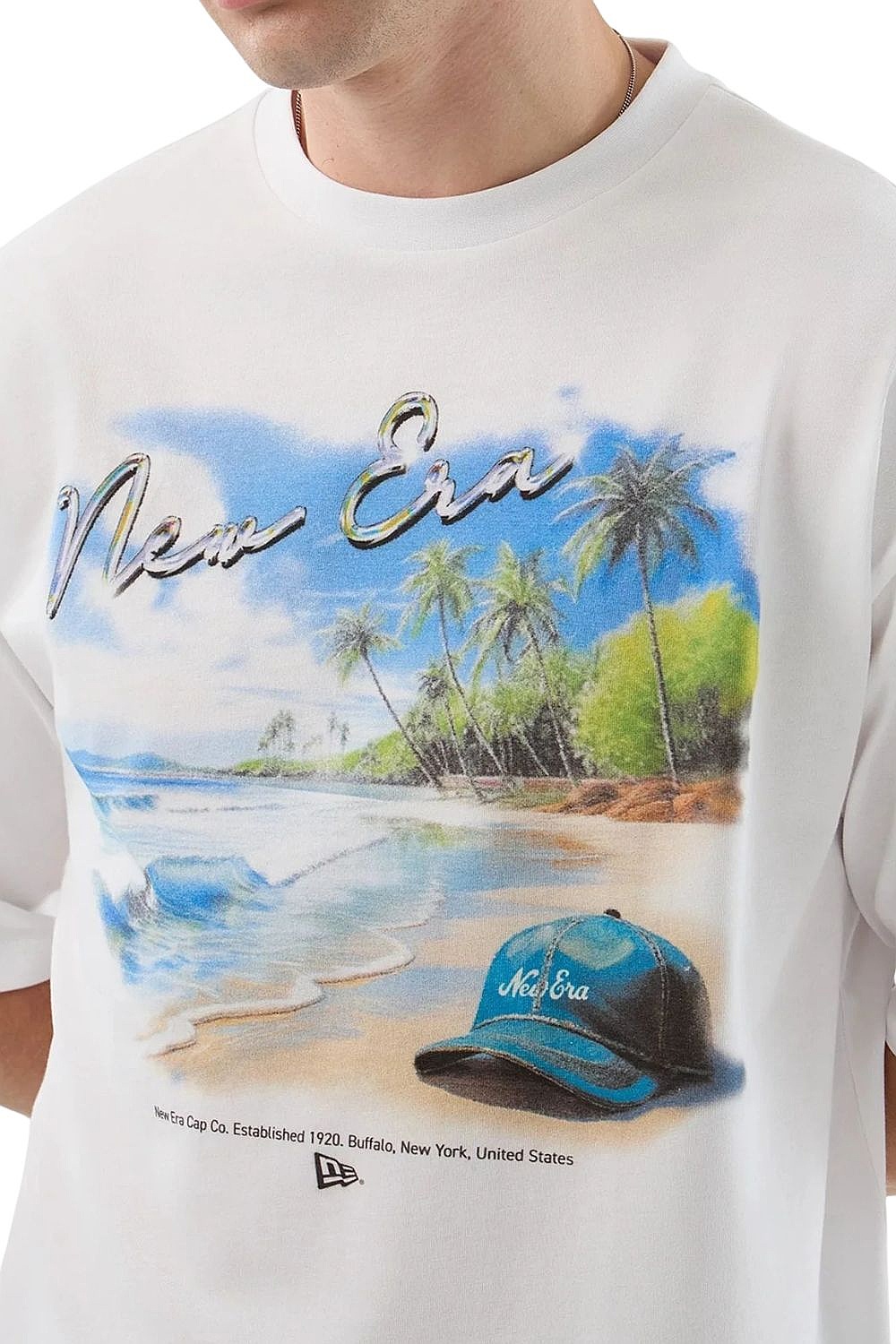 koszulka New Era Beach Graphic Oversized - White