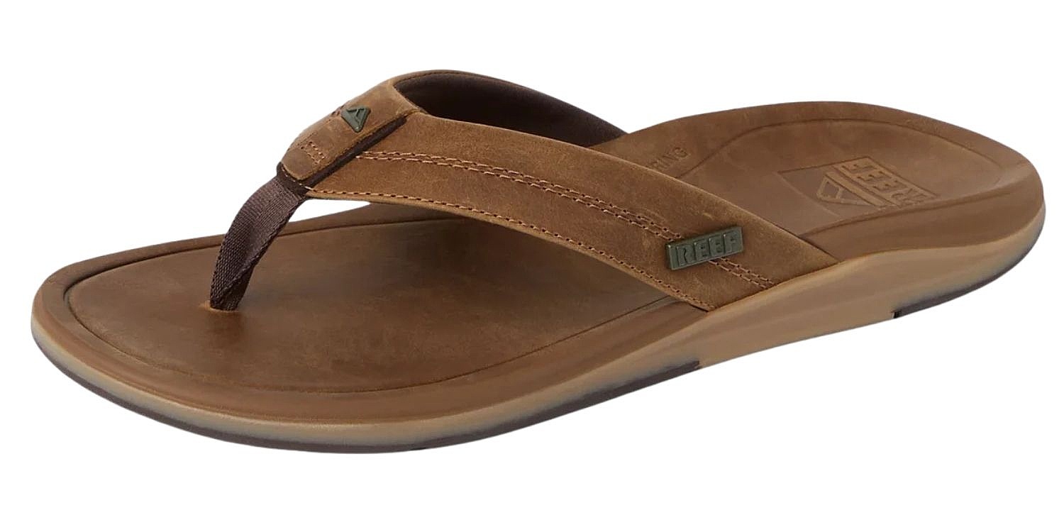 japonki  Reef Leather Offshore - Bronze/Brown - men´s