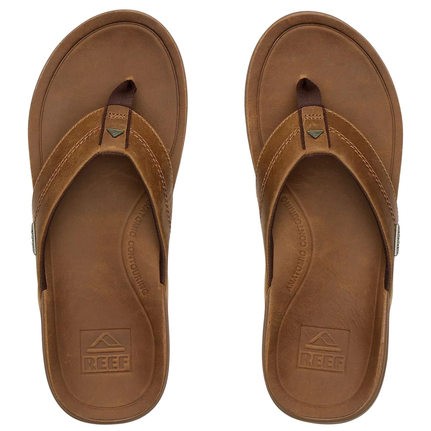 japonki  Reef Leather Offshore - Bronze/Brown - men´s