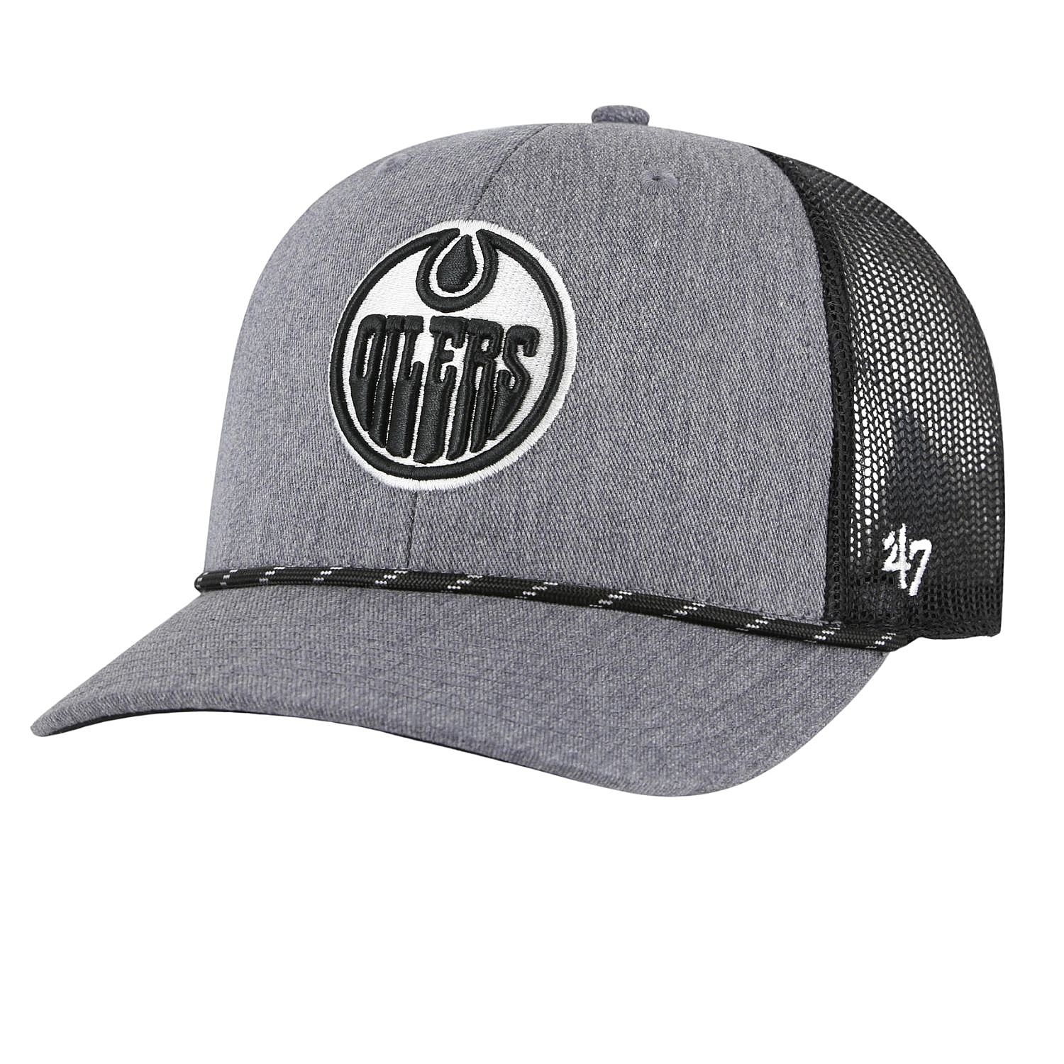 czapka z daszkiem 47 Brand NHL Edmonton Oilers Carbon Rope '47 Trucker - Charcoal