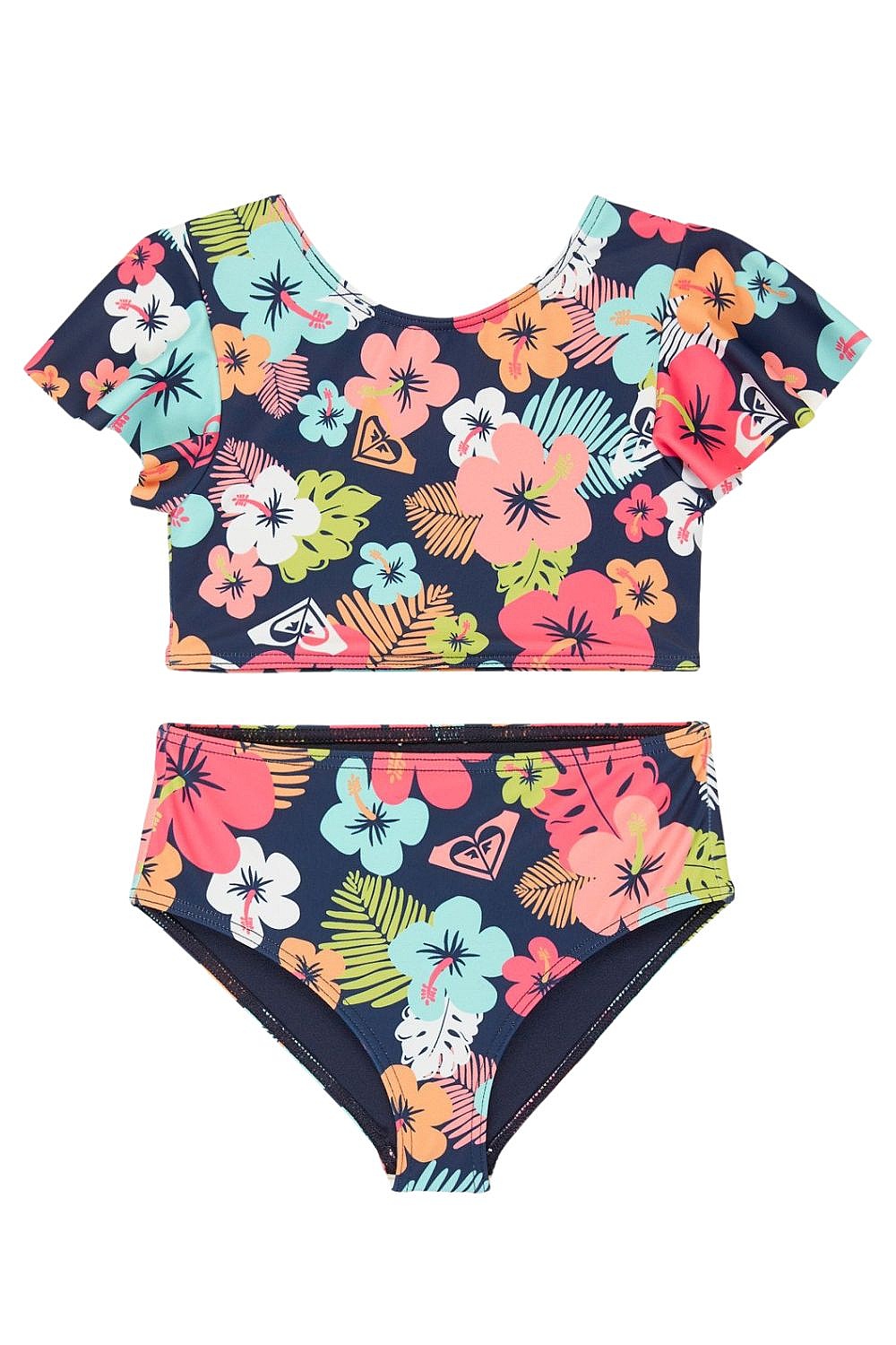 kąpielówki Roxy Morning Flower Crop Top Set - BSP6/Mood Indigo Morning Flowers Tw - kid´s