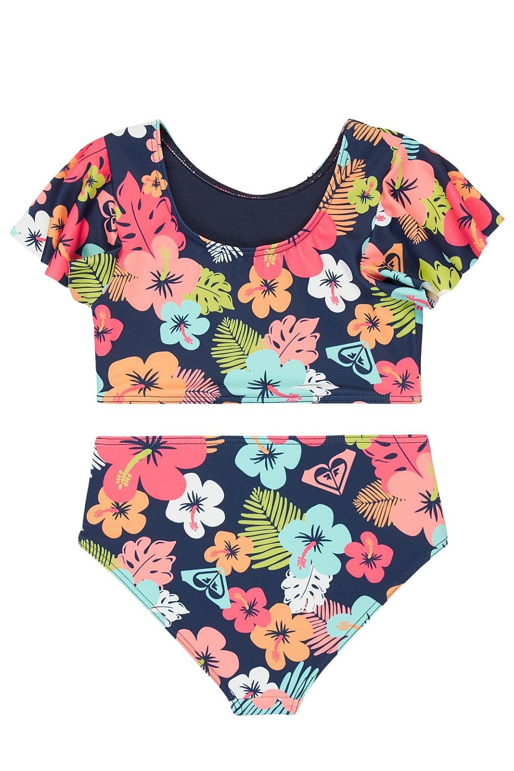 kąpielówki Roxy Morning Flower Crop Top Set - BSP6/Mood Indigo Morning Flowers Tw - kid´s