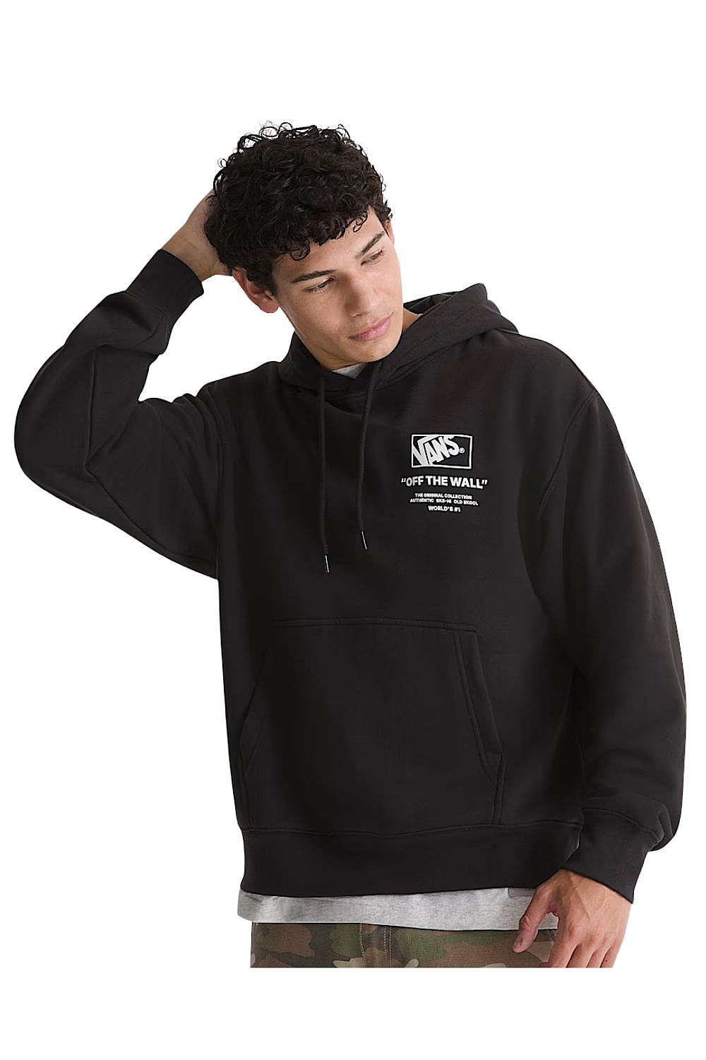sweat-shirt Vans Stacked Hi Pullover - Black/White - men´s