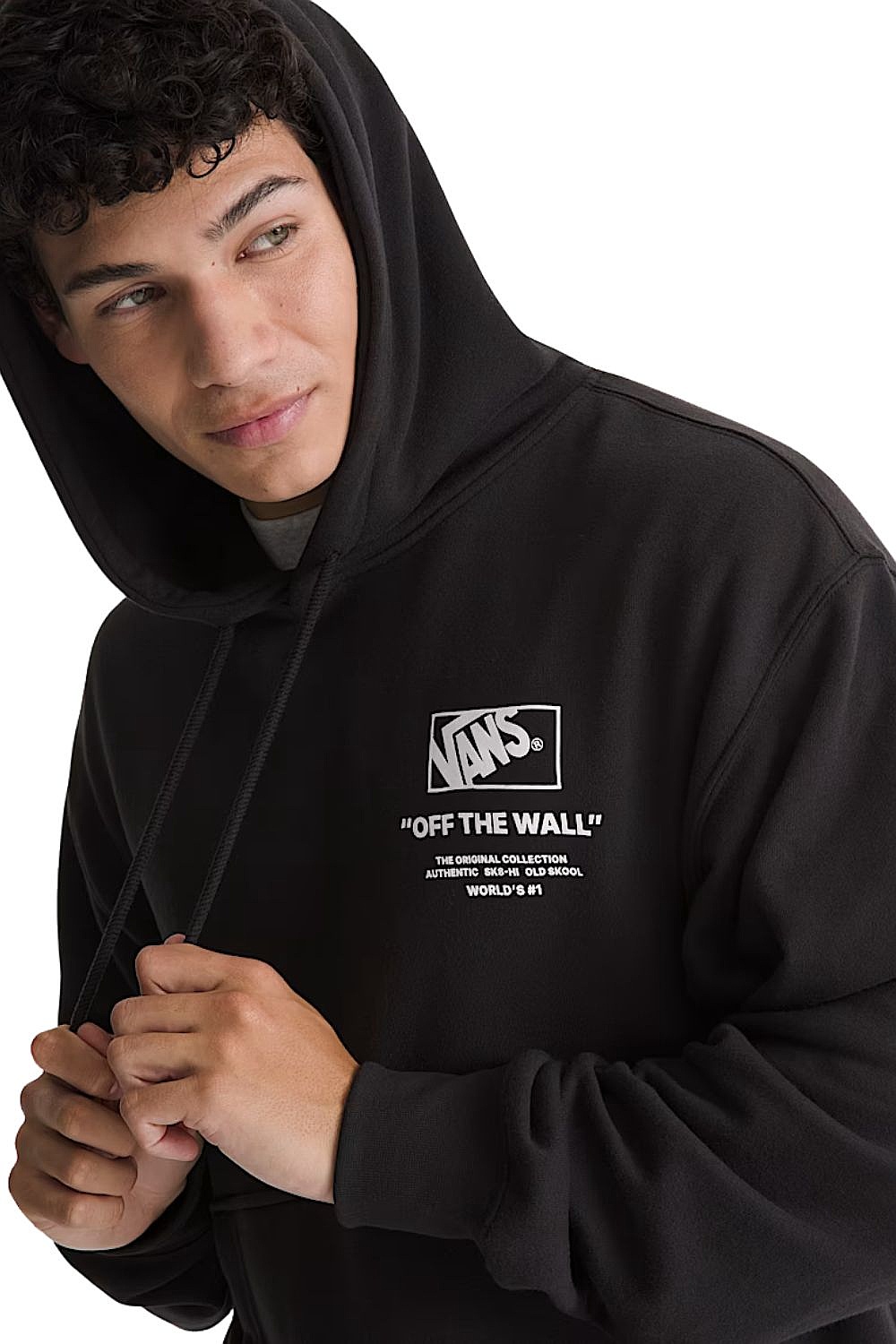sweat-shirt Vans Stacked Hi Pullover - Black/White - men´s