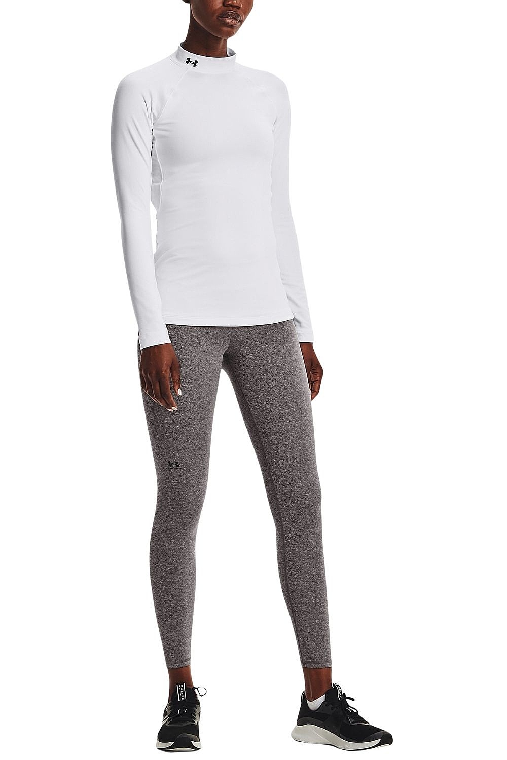 tričko Under Armour ColdGear Authentics Mock Neck LS - White