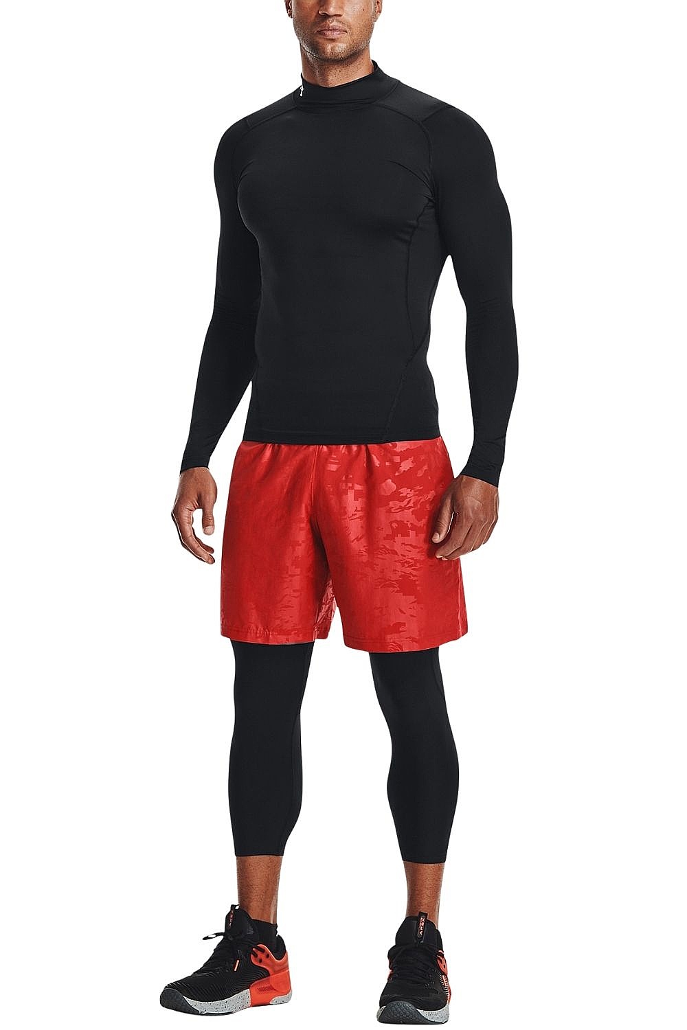 tričko Under Armour HeatGear Armour Compression Mock  LS - Black