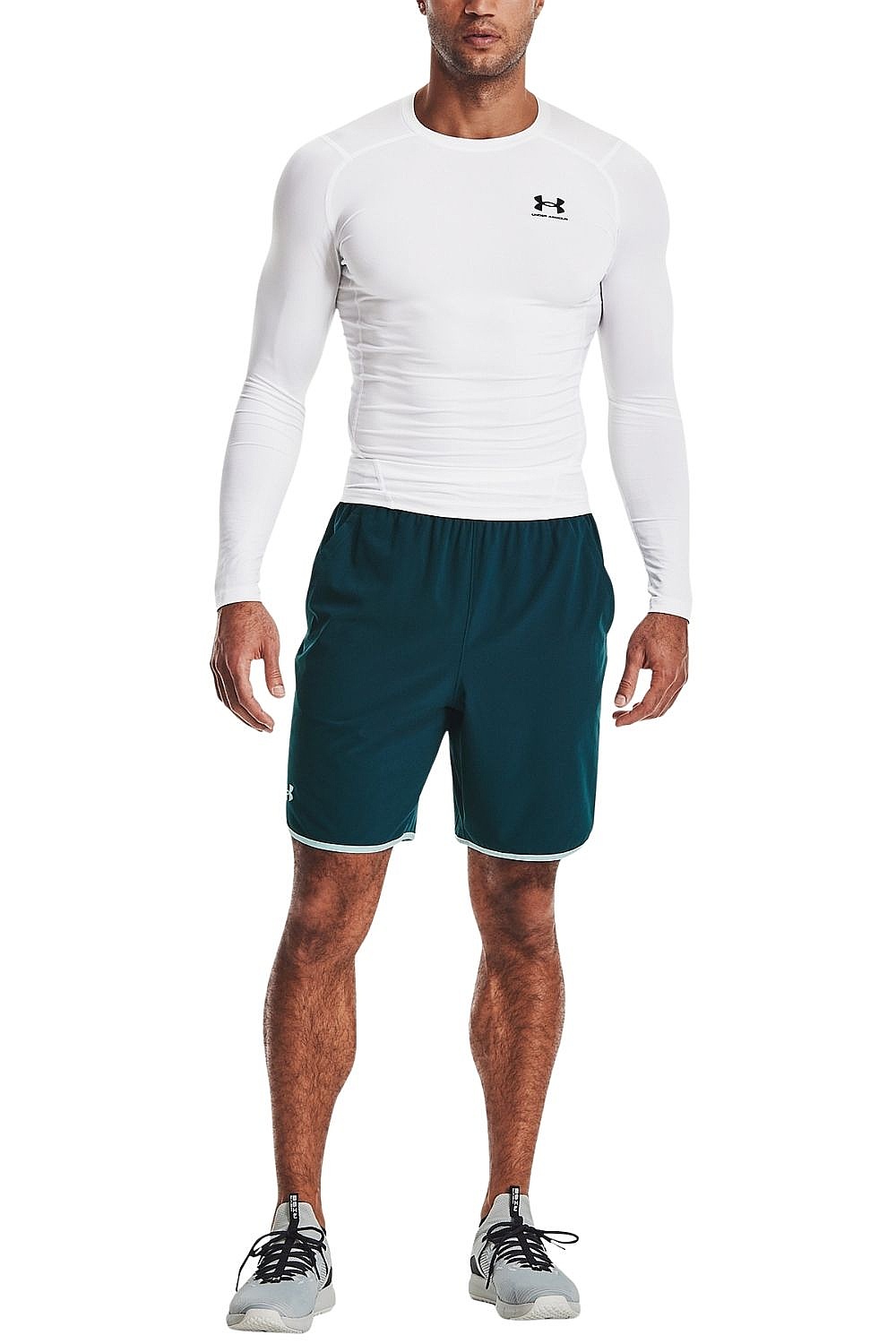 рубашка Under Armour HeatGear Armour Compression LS - White/Black - men´s