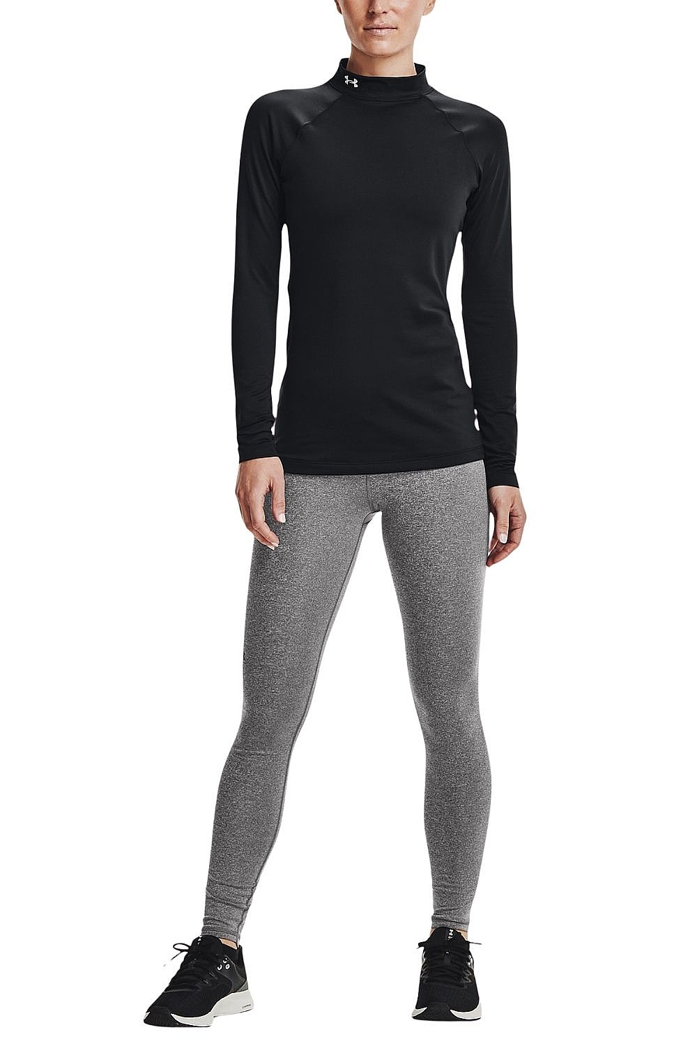tričko Under Armour ColdGear Authentics Mock Neck LS - Black