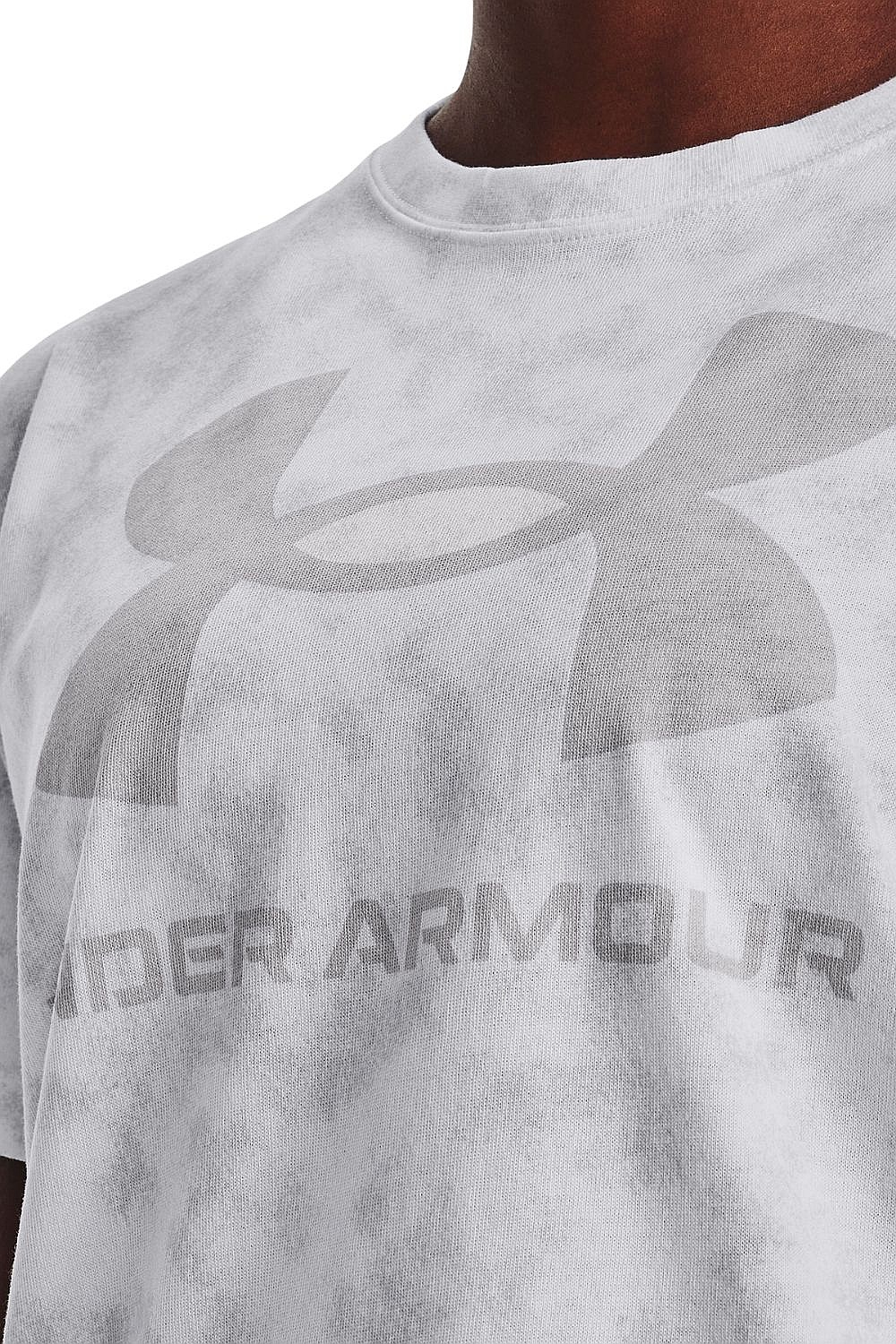 T-Shirt Under Armour Logo Aop Heavyweight - White/Halo Gray - women´s