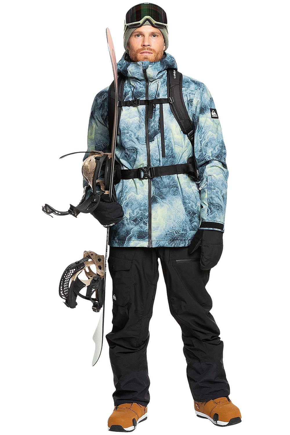 kurtka Quiksilver Mission Printed - GEL2/Space Stone Celery Green