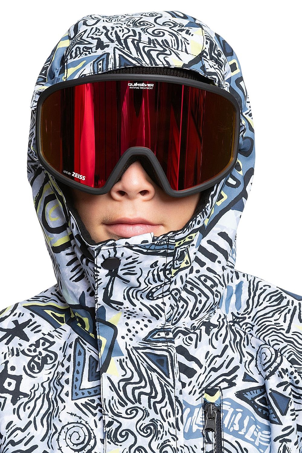 Jacke Quiksilver Mission Printed Block - KVJ3/Heritage Scribble Black - boy´s