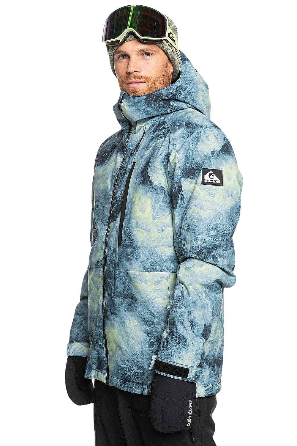 kurtka Quiksilver Mission Printed - GEL2/Space Stone Celery Green