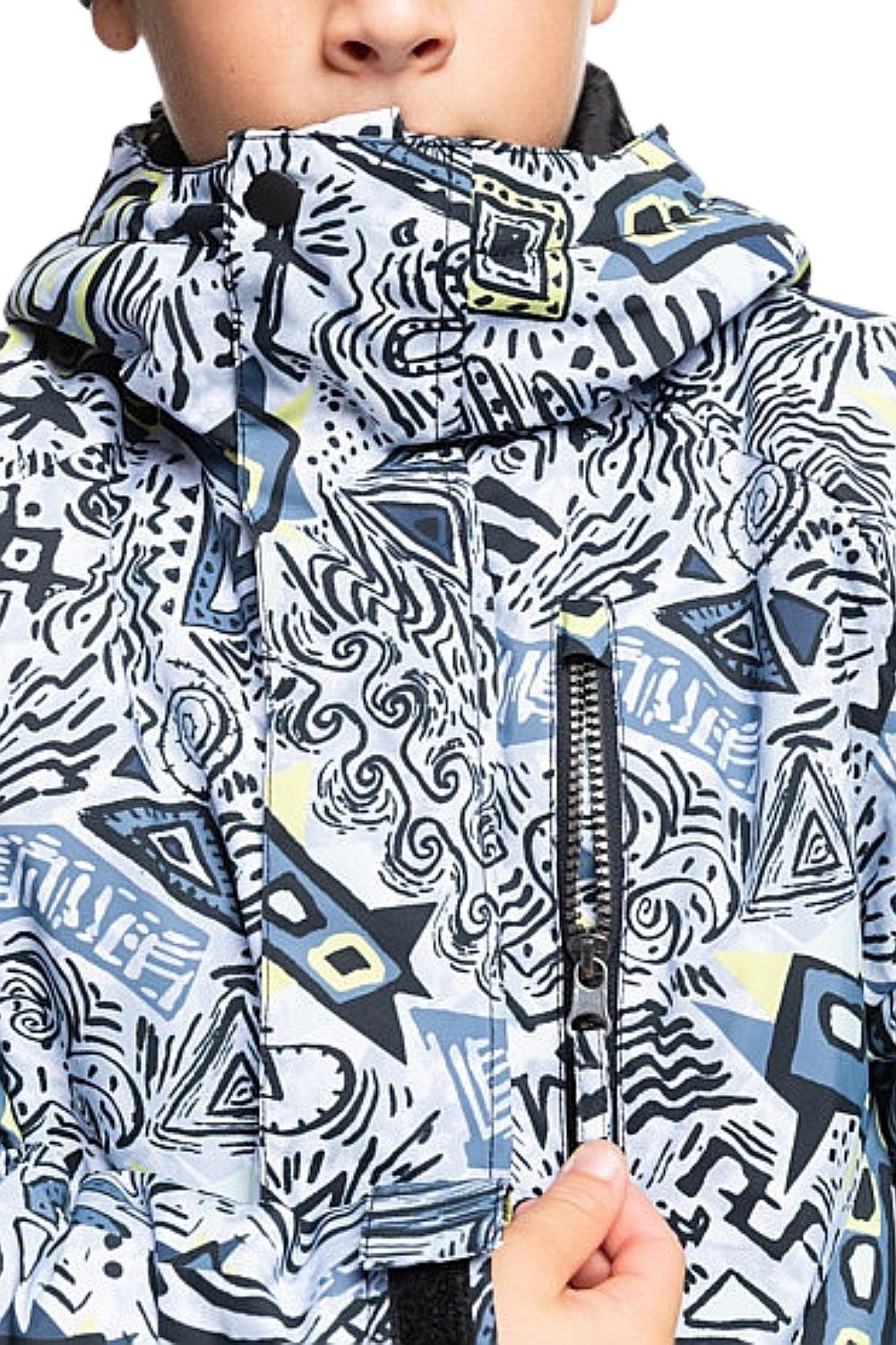 Jacke Quiksilver Mission Printed Block - KVJ3/Heritage Scribble Black - boy´s