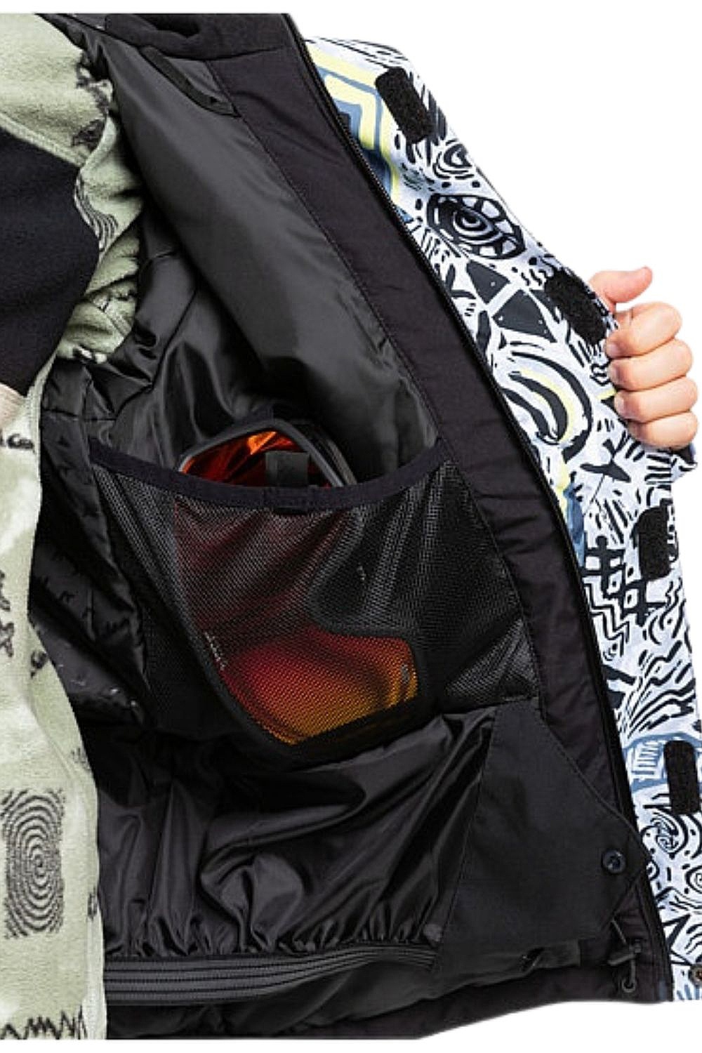 Jacke Quiksilver Mission Printed Block - KVJ3/Heritage Scribble Black - boy´s