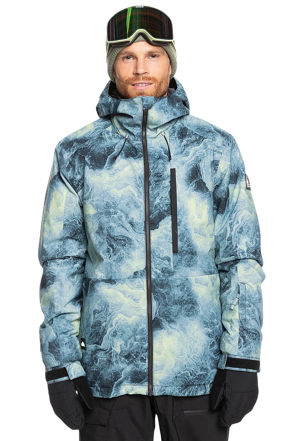kurtka Quiksilver Mission Printed - GEL2/Space Stone Celery Green