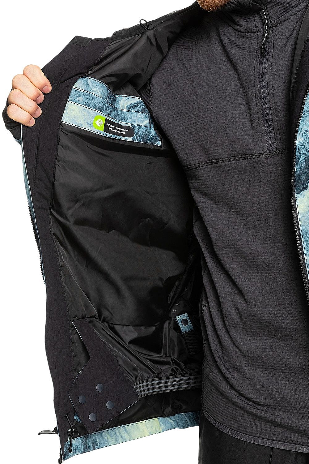 kurtka Quiksilver Mission Printed - GEL2/Space Stone Celery Green
