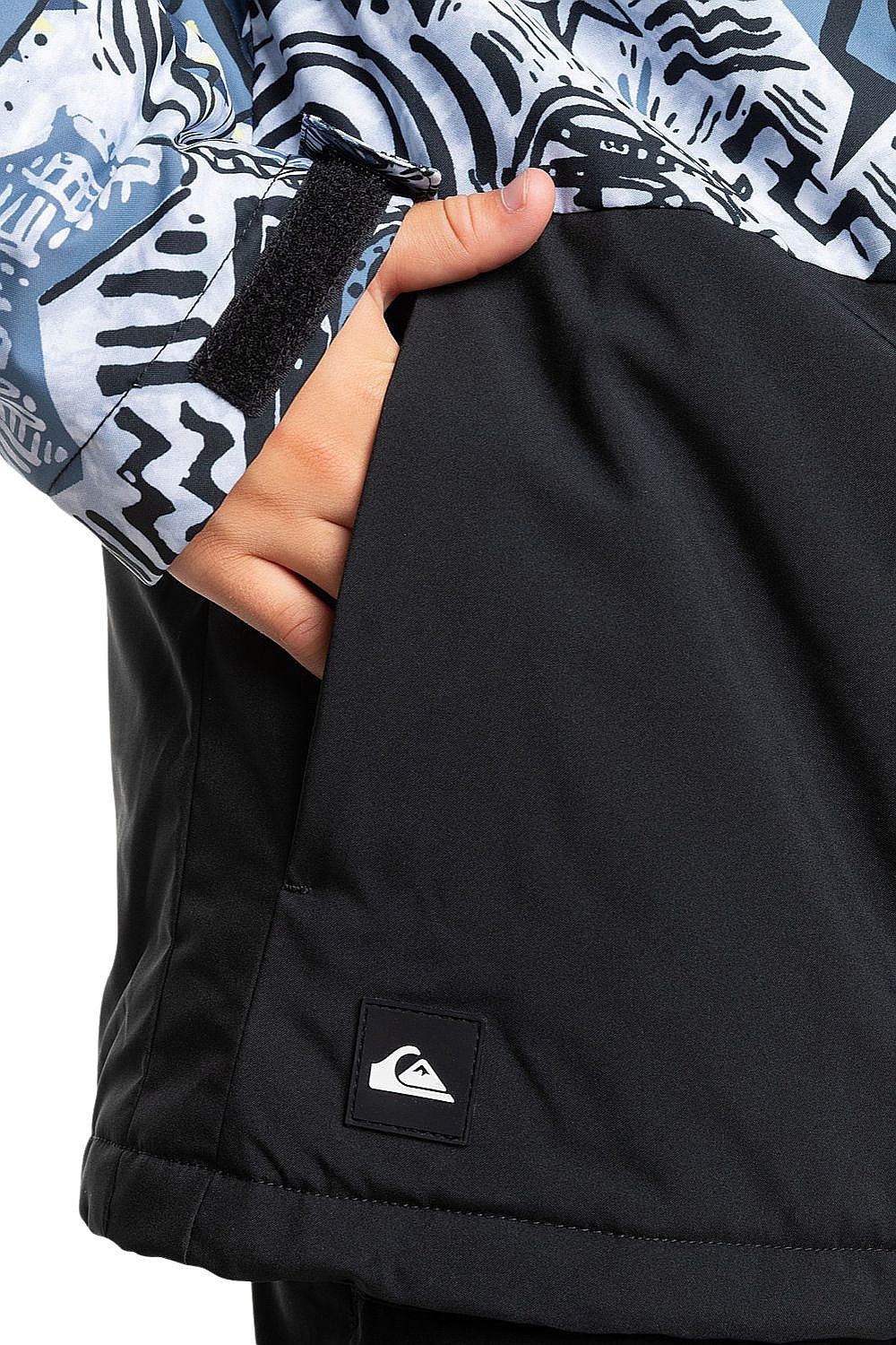 Jacke Quiksilver Mission Printed Block - KVJ3/Heritage Scribble Black - boy´s