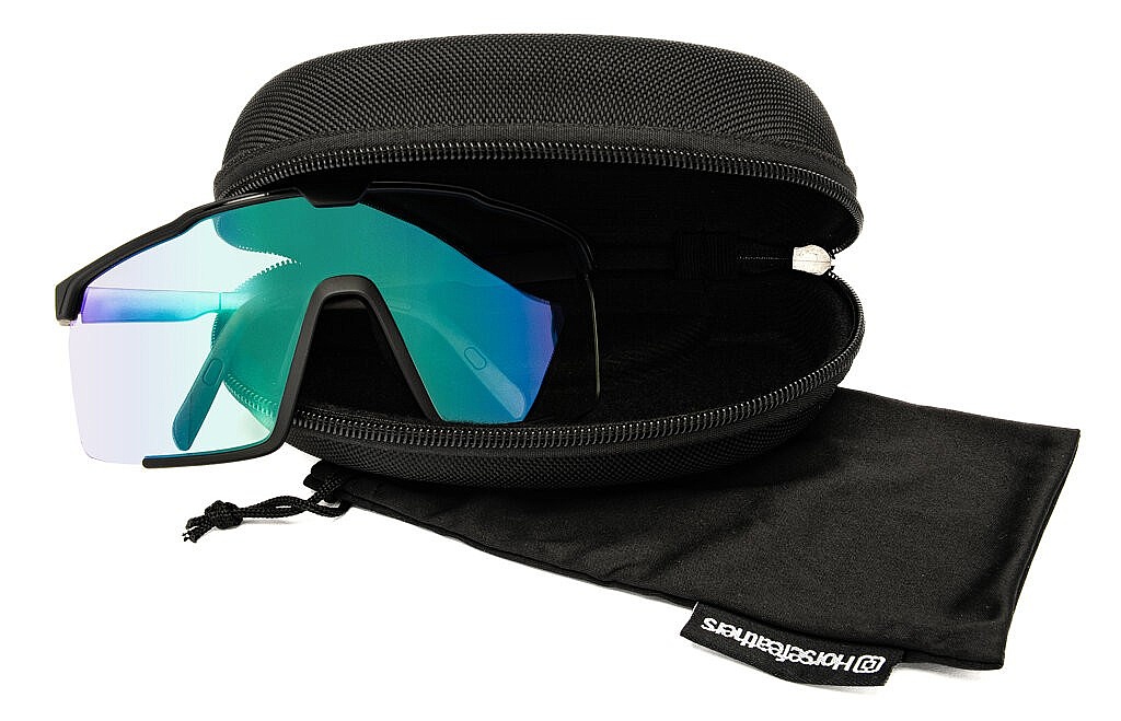 okulary Horsefeathers Proton Photochromic - Matt Black/Mirror Green - men´s