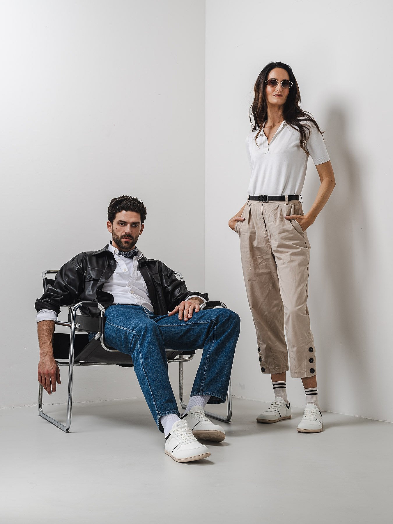 chaussures Be Lenka Echo - White & Black Vegan