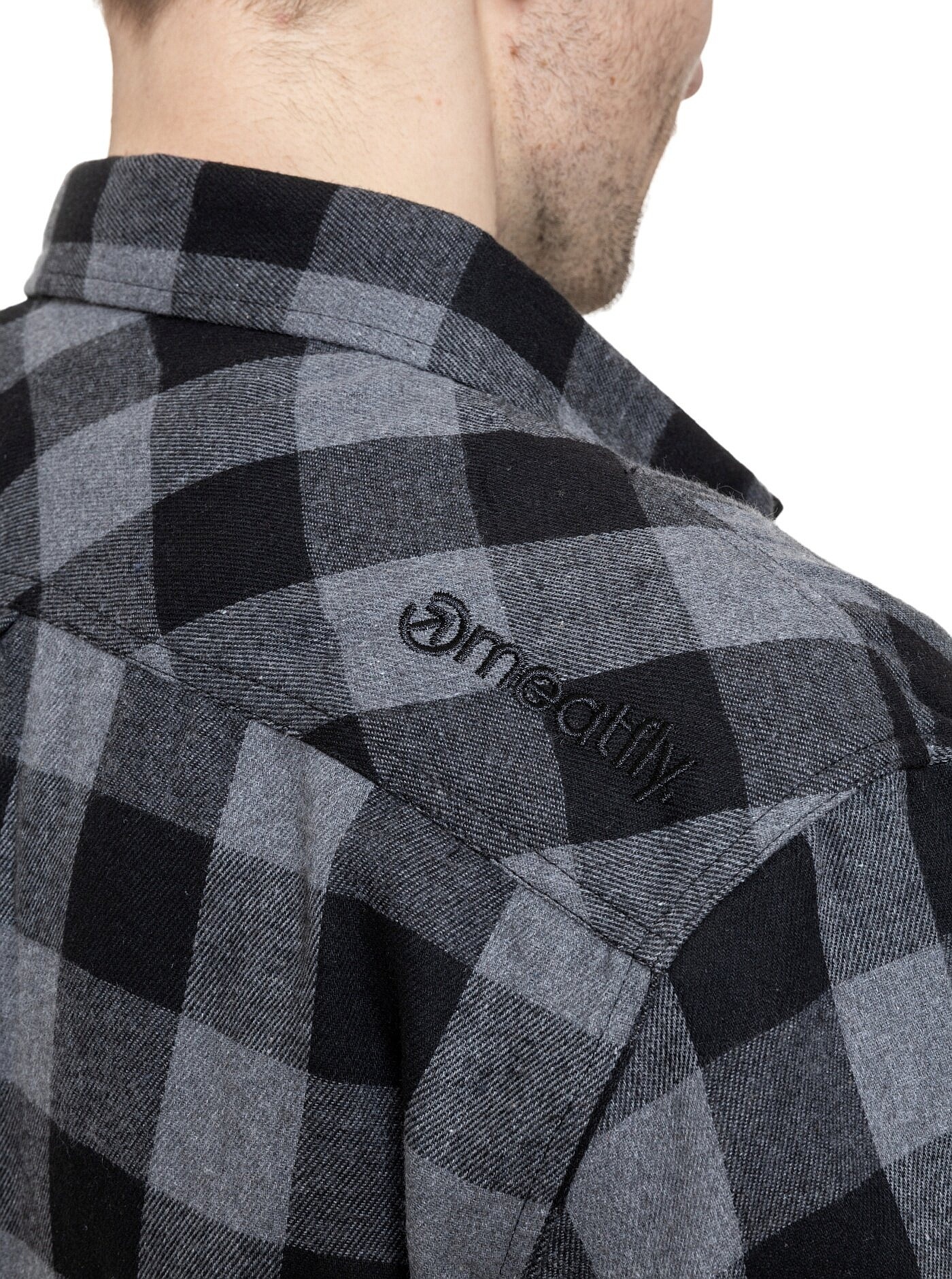 chemise Meatfly Kurt LS - Black/Gray - men´s