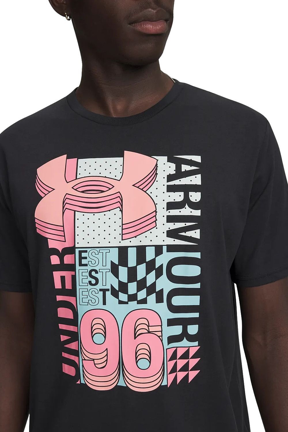 koszulka Under Armour Logo Collage - Black/Posh Pink - men´s
